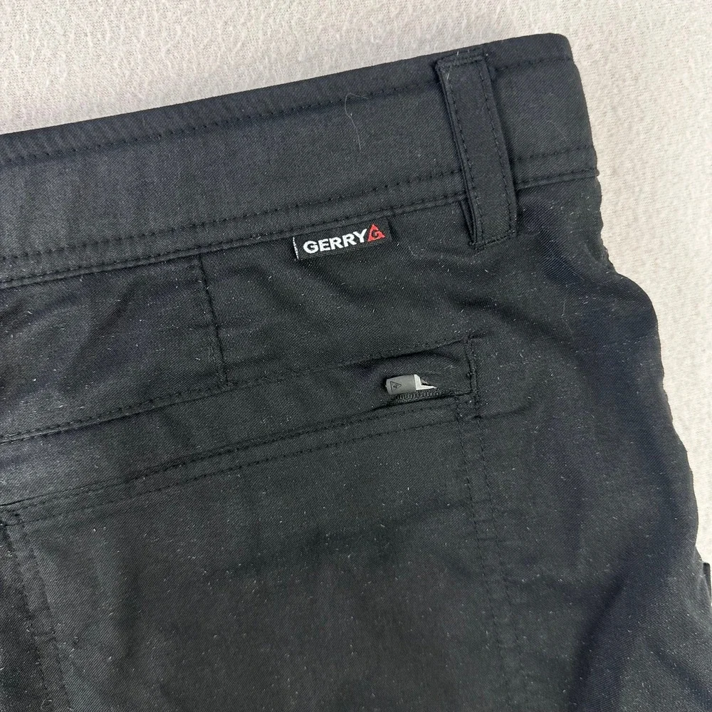 Gerry Shorts Mens 40 Black Outdoor Hiking Nylon Spandex Stretch‎ Flat Front